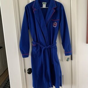 Vtg Tom & Jerry Boys Robe NWT Size 16 Made USA Crest On Pocket Blue W Red Trim